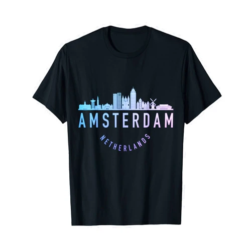 We Love Amsterdam - Apparel & Gifts Amsterdam Netherlands Skyline Pride Souvenir T-Shirt