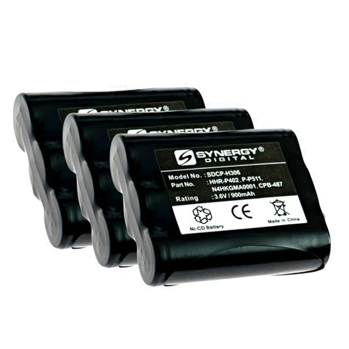 Synergy Digital Cordless Phone Batteries, Compatible with Dantona BATT-511 Cordless Phone, (Ni-CD, 3.6V, 900 mAh), Pack Includes: 3 x SDCP-H306 Batteries
