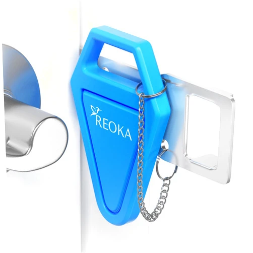 REOKA Portable Door Lock Door Lock Security, Heavy Duty Door Locks for Bedrooms, Travel Lock, Hotel Door Locks for Travelers, Bedroom Home Apartment Doors Safety Lock, Door Latch Security Room & Chain