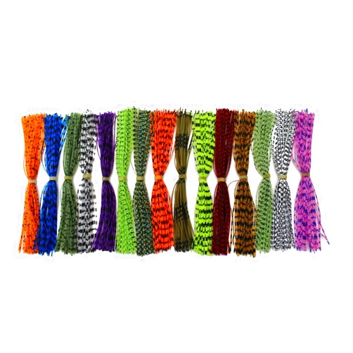 Tigofly 15 Bundles 13cm 5 inch Barred Color Silicone Skirts Legs Pearl Flake DIY Spinner Bait Squid Rubber Thread Fly Tying Materials