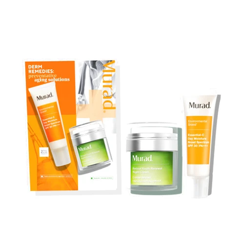 Murad Preventative Aging Solutions Value Set - 2-Piece Full Size Set ($158 Value) - Anti-Aging Skincare Set - Essential-C Day Moisture SPF 30 1.7Fl Oz, Retinol Youth Renewal Night Cream 1.7Fl Oz