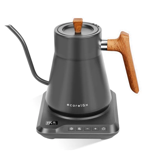 Ecorelax Gooseneck Electric Kettle Precise ±1℉ Temperature Control, 1200W Pour Over Electric Kettle for Coffee & Tea, 100% Stainless Steel Fast Boil & Keep Warm Kettle OLED Display, 1L Grey