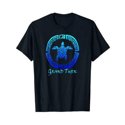KULAWIND Grand Turk, Turks & Caicos Vintage Tribal Turtle Vacation T-Shirt