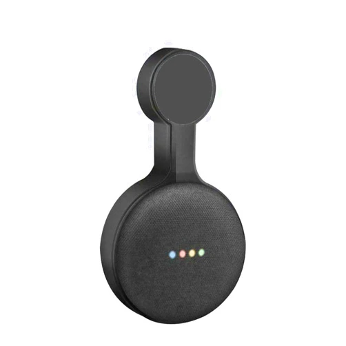 Saifsmart Outlet Wall Mount Hanger Holder for Google Home Mini and NEST Mini, Compact Bracket Case Plug and Built-in Cable Management for Kitchen Bathroom, Bedroom (Black)