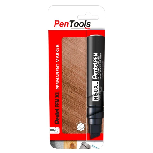 PenTools by Pentel N50XL Permanent Marker, Extra Wide Chisel Tip (7.0-17.0 mm Line) for Large Markings, Pack of 1, Black, 1 Blister, N50XL-PRO1AEU
