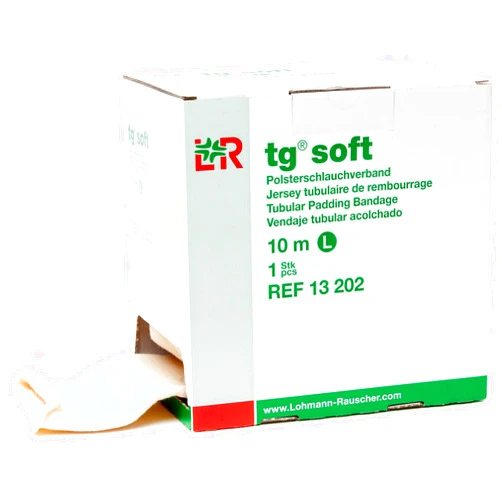 Lohmann & Rauscher Tg Soft Tubular Padding Stockinette, Large, Tubular Compression Bandage for Light and Comfortable Support, Terry Cloth Sleeve for Sensitive Skin, Skin Friendly Stockinette