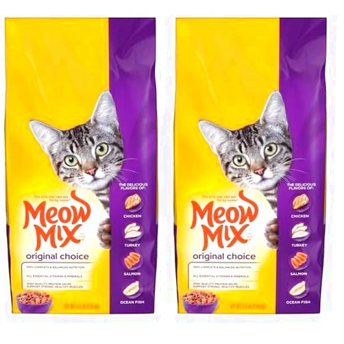 Meow Mix Original Choice Dry Cat Food, 6.3 Pound Bag (Pack of 2)