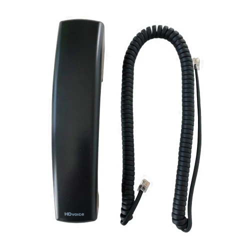 The VoIP Lounge Replacement HD Voice Handset with Curly Cord for Polycom VVX Series IP Phones 300 301 310 311 400 401 410 411 500 501 600 601 1500 Black (Please See Full Description Below)