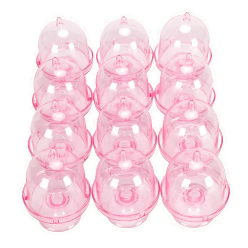 GLOGLOW Mini Cake Plate, 12pcs Lightweight Transparent Mini Cake Plate with Lid and Dome Cover for Wedding Party Portable Plastic Cake Stand for Dessert Display