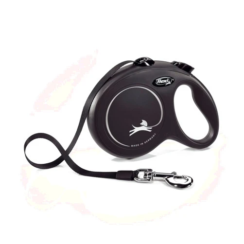 FLEXI New Classic Tape Retractable Dog Leash for Large Dogs Upto 110 lbs. – 16 ft., Black | Tangle Free Pet Walking Leash with One-Handed Brake, Pause, Lock|German Quality Product