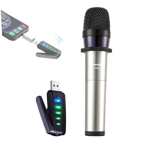 Alvoxcon USB Wireless Microphone, UHF Condenser mic for Android, PC Computer, Laptop, PA, Podcasting, Vlogging, YouTube, Vocal Recording, Gaming, Singing Practice (System with USB Receiver)