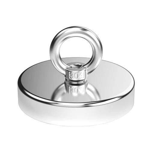 Magnetpro Fishing Magnet, Over 900 Lbs Pulling Force Strong Neodymium Magnet Heavy Duty, Rare Earth Magnets with Eyebolt, Diameter 3.54 inches for Magnetic Fishing, Hunting, Retrieving in River