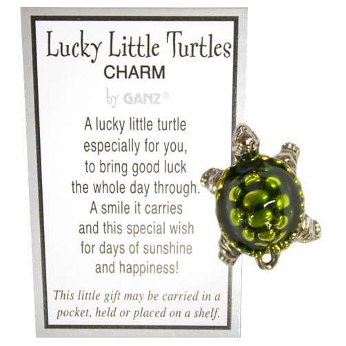 Ganz Lucky Little Turtle Charm with Story Card New Pocket Token