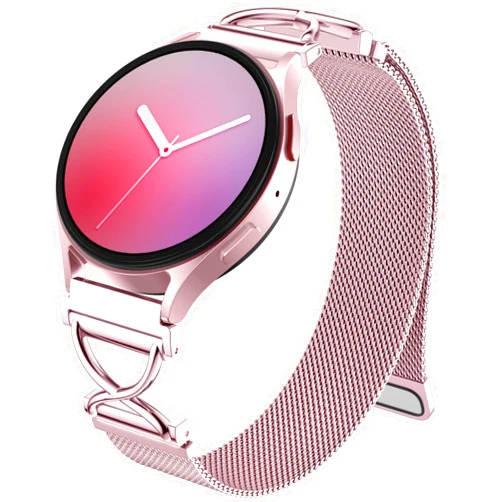 JKD Metal Bands Compatible with Galaxy Watch 7 6 5 4 Band 40mm 44mm, 20mm Watch Band X-Shape Stainless Steel Magnetic Mesh Loop Strap for Samsung Watch 4 6 Classic/Active 2/Watch 5 Pro Bands Women Men