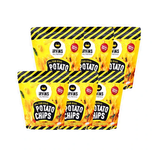 Irvins IRVINS Dangerously Addictive Salted Egg Chips Crisps Snacks (Salted Egg Potato, 105g (Pack of 6 Bag), 630 (Pack of 6)