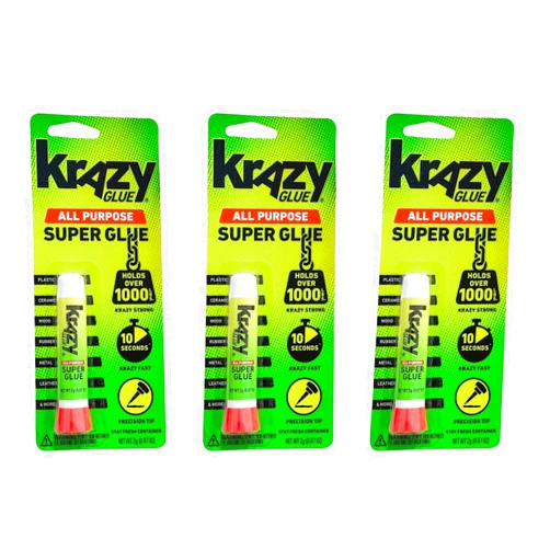 Krazy Glue Elmer's Original Crazy Super Glue All Purpose Instant Repair, 3 Piece