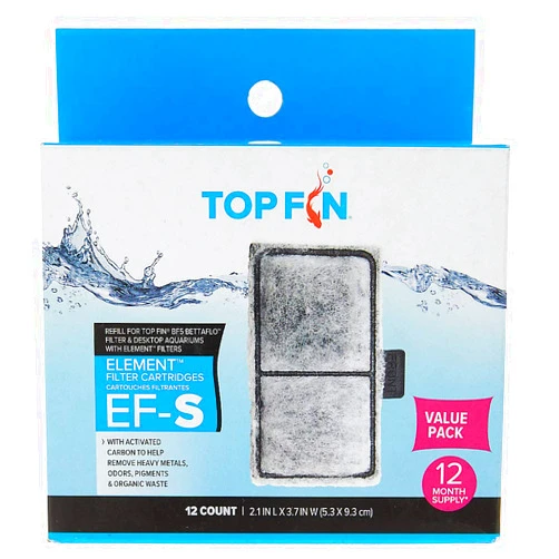 Top Fin EF-S Element Filter Cartridge Value Pack 12 Month Supply 2.1 in X 3.7 in