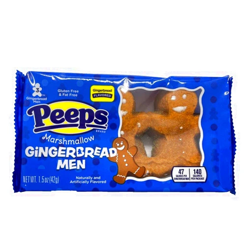 All City Candy Just Born Christmas Peeps 1.5 oz Packs (Gingerbread Men)