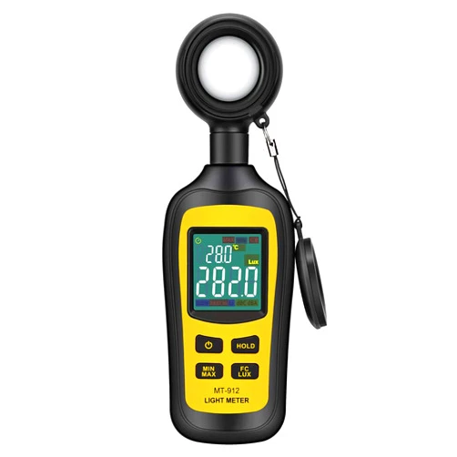 URCERI Light Meter Digital Illuminance Meter Handheld Ambient Temperature Measurer, Range up to 200,000 Lux, Luxmeter with 4 Digit Color LCD Screen