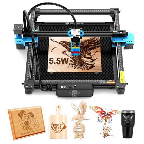 OUYZGIA TTS-55 Pro Laser Engraver 5500mW Lazer Engraving Machines 0.1mm High-Precision DIY Laser Cutter 300x300mm Engraving Area 32-Bit Motherboard for Wood Acr(Laser Class: 4A)