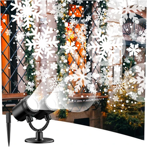 LEVENIS Christmas Projector Lights Outdoor,2024 Newest IP65 Waterproof LED Lights,Rotating Snowfall Lamp Brighter LED Landscape for Xmas Holiday Home Decor Indoor Outdoor Garden Party Decoration(LL-049-01)