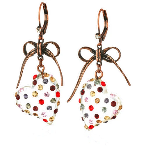 Betsey Johnson Multi Lucite Heart Drop Earrings