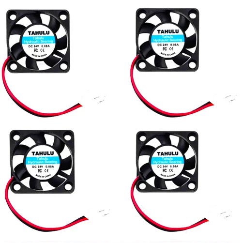 TAHULU 3D Printer Fan 24v 4010: 4pcs 3D Printer Cooling Fan 40mm Quiet 0.08A DC Mini Silent Brushless Fan 2 pin for 3D Printer, DVR and Other Small appliances Series Repair and Replacement