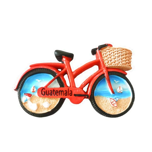Wedarego Guatemala 3D Bicycle-Shaped Fridge Magnet Souvenir Gift,Handmade Home & Kitchen Decoration Guatemala Refrigerator Magnet Collection