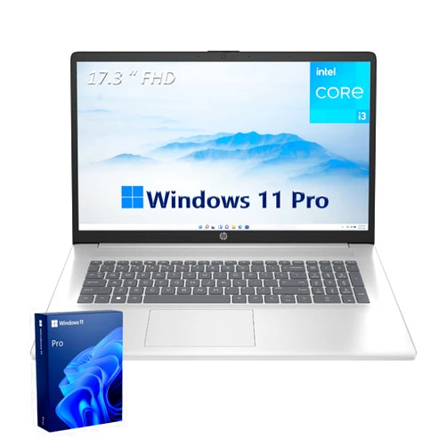 HP 17 Laptop Everyday Notebook - Windows 11 Pro, 8GB RAM, 512GB SSD, 17.3