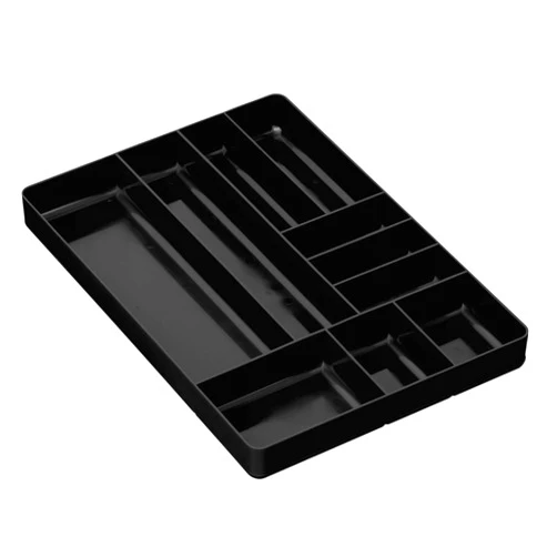 Ernst Manufacturing Ernst MFG 10 Compartment Drawer Organizer: Heavy Duty Stackable Tray for Automotive Tool Organization -Low Profile Toolbox - Nuts and Bolts, Tools, Parts, Easy to Clean - Black - Made in the USA