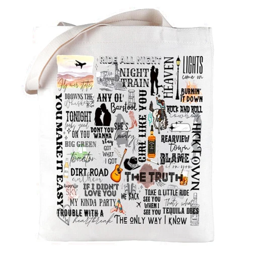 LEVLO Jason Fans Tote Bag Western Country Music Lover Gift Tour Concert Shoulder Bag Singer Album Merchandise