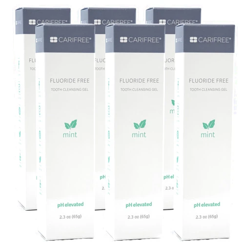 CariFree Fluoride Free Gel (Mint): Nano Hydroxyapatite | Neutralizes pH | Freshens Breath & Moistens Mouth | Dentist Recommended for Oral Care | Toothpaste Replacement (6-Pack)