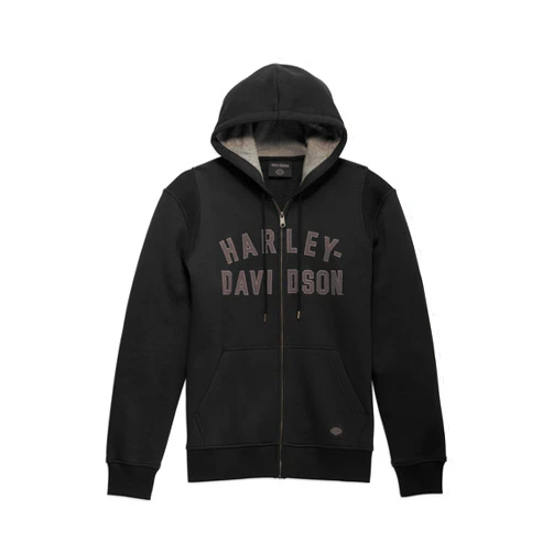 Harley-Davidson Men's Staple Zip-Up Hoodie - Black Beauty - 96018-23VM