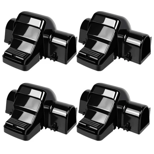 Motrapso 4 Pack Powerful Rat Traps with Dual Tunnels Design, Quick Humane Kill Mouse Snap Trap Safe for Pet & Kids, Reusable Chipmunk Rats Traps for Outdoor Indoor Garden Basement Yard, Easy to Set