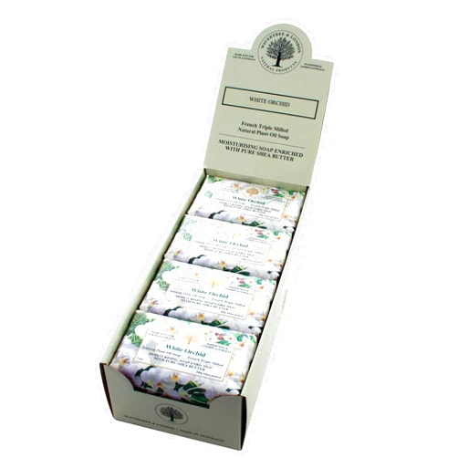 Wavertree & London White Orchid Scented Natural Soap (8 Bars), 7oz Moisturizing French Triple Milled Soap Bars enriched with shea butter - Pure Plant Oil Bath & Body Soap for All Skin Types
