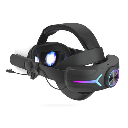 JYMEGOVR Head Strap Battery Pack for Oculus Quest 2, Replacement Elite Strap 8000mAh Rechargeable Battery PC Accessories, Adjustable Headset with LED Backlight for Meta VR by JYMEGOVR (Black)