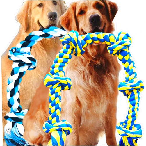 Fejapa 6 Knot 2 Pack 3.6 Feet Giant Large Dog Chew Rope Toy for Aggressive Chewer Power Heavy Duty Tug of War Play Chewing Tugging Tough Knotted XL Long Rope Pulling Pitbull Large Breed Medium Big Dog