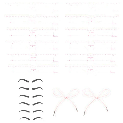 Prasacco 12 Pcs Eyebrow Stencil and 2 Pcs Elastic Band, Reusable Eyebrow Shaper Kit Eyebrow Template Eyebrow Mold Makeup Eyebrow Assist Eyebrow Shaping Eyebrow Makeup Tools for Beginner