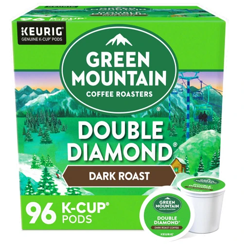 Green Mountain Coffee Roasters Double Diamond, Single-Serve Keurig K-Cup Pods, Dark Roast Coffee Pods, 96 Count