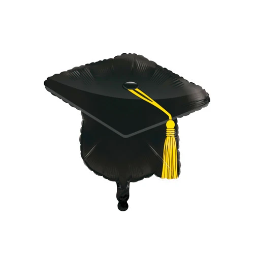 Trendware Black Graduation Cap Mylar Balloons, 3 Count