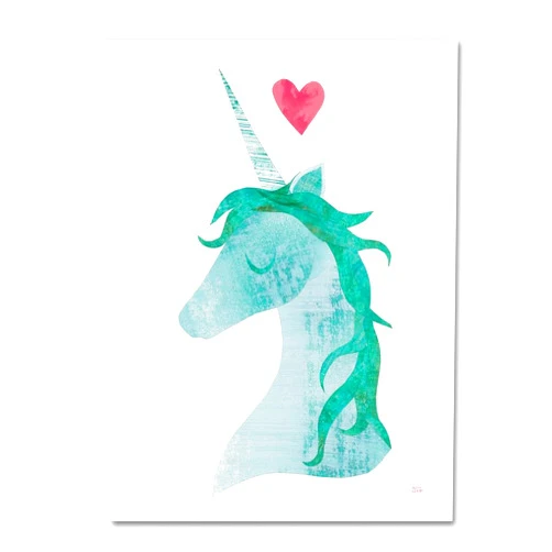 Trademark Fine Art Unicorn Magic II Heart by Melissa Averinos, 14x19-Inch Canvas Wall Art