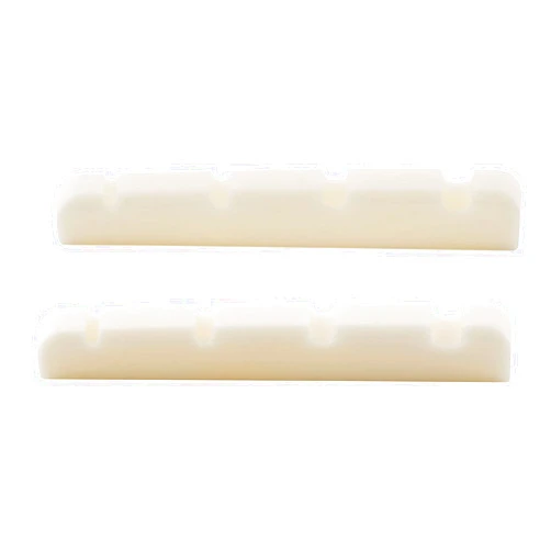 Musiclily Slotted 4 String Bone Bass Guitar Nuts Flat Bottom for Fender PB JB Precision Bass Jazz Bass, 38x3.5x5mm (Pack of 2)