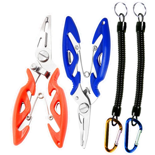 PIYIENR Small Fishing Pliers 2 Multi-Function Scissors Braid Cutters Lightweight Stainless Steel Fishing Tools Split Ring Opener Fish Gripper Hook Remover Gear Accessories