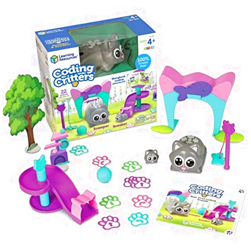 Learning Resources Coding Critters Scamper & Sneaker - 22 Pieces, Ages 4+ Educational Learning Games, Screen-Free Early Coding Toy for Kids, Interactive STEM Coding Pet