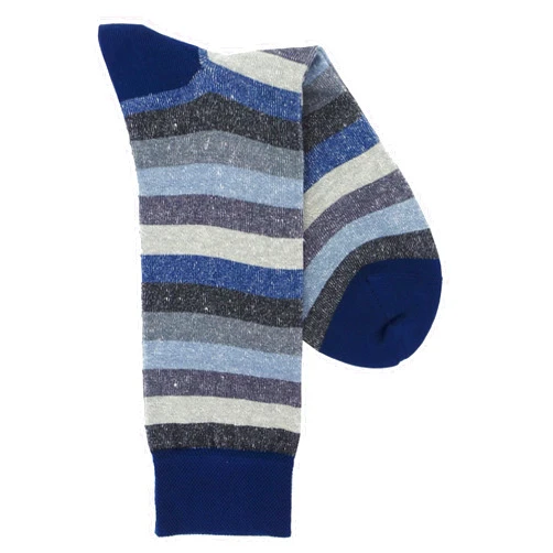 Marcoliani 4123 Tonal Stripe Linen Cotton Blend Socks