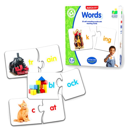 The Learning Journey International Learning Journey International Match It! - Words - Self-Correcting Reading Puzzle- Match The Words to Images, Multicolor