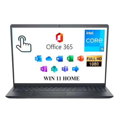 Dell Inspiron 15 3000 3520 Business Laptop Computer 15.6'' FHD Touchscreen,11th Gen Intel 4 Cores i5-1155G7, with Microsoft Office 365,12G,512GB, Numeric Keypad, Wi-Fi, Webcam, HDMI, Black