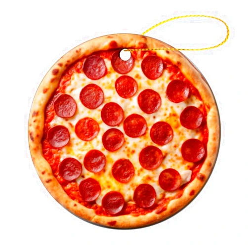 Generic Funny Realistic Food Crispy Pizza Christmas Ceramic Ornaments for Home Decor Holiday Xmas Tree Hanging Ornament Christmas Tree Decoration Gifts for Family Friends