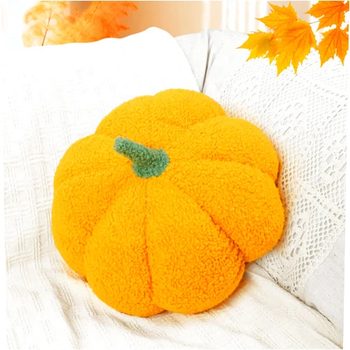 Beeplove Pumpkin Pillow - 11in 3D Pumpkin Plush Throw Pillows, Soft Fluffy Fall Decor for Living Room Bedroom Sofa Halloween Thanksgiving Pillows, Yellow
