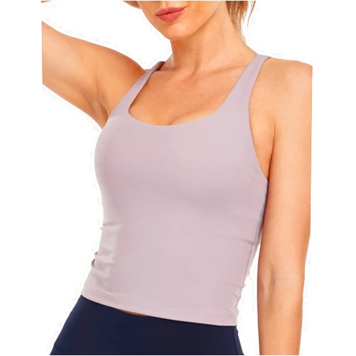 HeyNuts Longline Zeal Bras Medium Impact Wirefree Sports Bras Workout Tank Tops with Removable Pads, A-D Cups